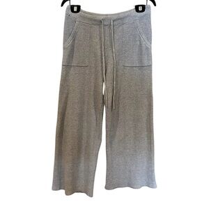 Aerie knit ribbed wide leg cropped sweat lounge pants size medium